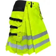 Scottish Hi-Vis Reflective Firefighter Utility Kilt – High Visibility Work Kilt