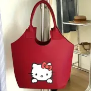 Tote Bag Hello Kitty SANRIO. 15 x 13 in. Red. Heavy Felt.