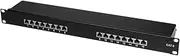 LogiLink Professional PrimeLine Patch Panel, 19 inch Distribution Panel, STP (Shielded) Black 16-Port