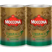 NEW 2x Moccona Embrace Instant Coffee Sustainably Grown 500g Can