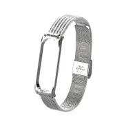 Metal Wave Style Watch Strap Replacement Watch Band for Xiaomi Miband 4 SILVER COLOR