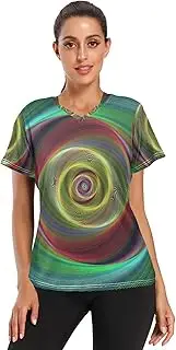 [Caihoyu] Asian Women's Sports T-Shirt Quick Dry Summer Short Sleeve Workout T Shirt for Running Badminton S-3XL