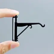 3 Piece Dollhouse 1/12 Scale Black Plant Hook Hanger Metal Garden Accessories