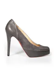 Grey Contrast Stitch Pumps