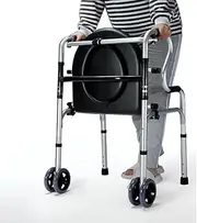 Lightweight Walking Frame Aluminium Walking Frame With Wheels Folding Walking Frames For Adults Adult Adjustable Height With Anti Slip Ferrule Feet