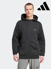 adidas Black Designed for Training Full-Zip Track Hoodie (E34697) | $161