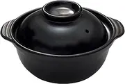 Premium Ceramic Black Casserole Clay Pot with Lid,For Cooking Hot Pot Dolsot Bibimbap and Soup