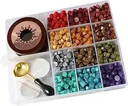 Generic Kit, W/Beads Wax Melting Spoon DIY Wax Letter Seal Kit Wax Stamp Seals Kit Sealing Wax Kit for Envelope Stamp Gifts Crafts, C