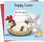 Twizler Funny Easter Card with Smashed Egg - Humour Easter Sunday Card for Him or Her - Son Daughter Husband Wife - Humorous Gifts