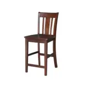 International Concepts Eco-Friendly Espresso Bar Stool with Footrest Solid Wood