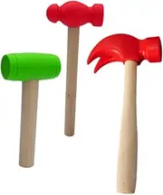 ERINGOGO Baby Toy Set 3pcs Wooden Hammer Toys Boys and Girls Pounding Mallets Fun Educational Tool for Boys and Girls' Play and Learning