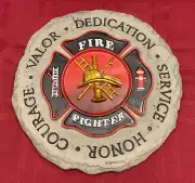 Fire Fighter Fireman Valor Honor Dedication Wall Plaque Stepping Stone New NIB