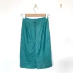 日本古著 青綠皮革直筒裙