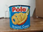 Pole NOT DOLE Canned Pineapple Scented Candle 2 1/2" Tall 3" Wide. VGUC New NOS
