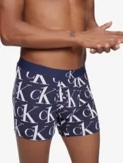 Calvin Klein Men's CK ONE Microfiber Boxer Brief Navy with white logos, S