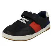 Boys Clarks 'Fawn Family' Casual Hook & Loop Strap Leather Shoes