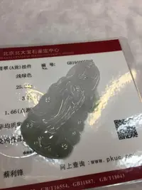 在飛比找Yahoo!奇摩拍賣優惠-*#永續國際珠寶#**天然緬甸翡翠玉墜附鑑定書 觀音 重量: