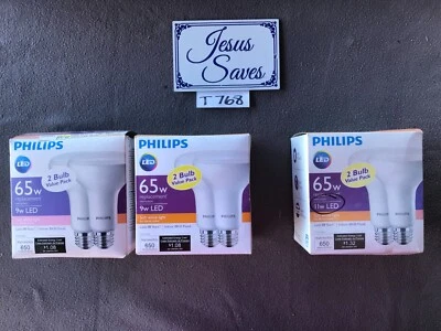 6- Philips LED Dimmable Indoor BR30 Flood Soft White Light Bulbs 47409 T768