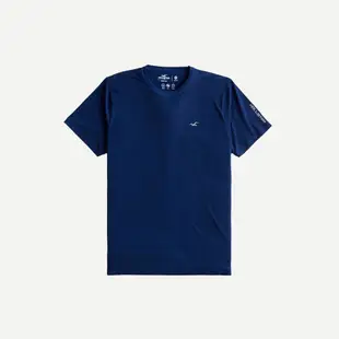 Hollister 海鷗 熱銷刺繡小海鷗文字短袖T恤-麻花寶藍色