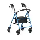 Unbranded Walkers 36"Hx24.5"Wx24.5"D Steel Rollator W/ 6" Wheels In Light Blue