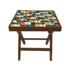 Wood Snakes & Ladders Folding Side Bedside Coffee Outdoor Table Furniture Decor