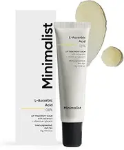 Minimalist Lip Balm With Ascorbic Acid | 8% L-Ascorbic Acid with Vitamin E, Radianskin & Glycerine | Lip Lightening for Dark Lips + Pigmented Lips Treatment, For Women & Men, 12 gm