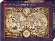 Map Art, Vintage World Jigsaw Puzzle, 2000 Piece