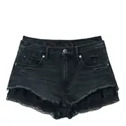 [Alexander Wang] Pre-Styled Denim Shorts With Silk Boxer