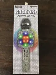 Sarina Karaoke Wireless LED Microphone Bulit-in Speaker Bluetooth Kids - New