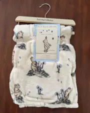 NEW! IVORY Soft Fleece CLASSIC POOH & Eeyore Piglet FRIENDS Baby BLANKET 30x40"