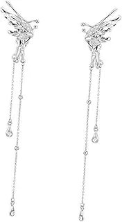 [SOESFOUFU] Elegant Butterfly Ear Cuff Lightweight Clip-on Earrings Stylish Non-piercing Ear Hook