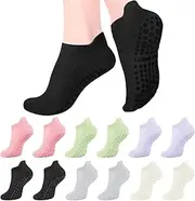 [homfanseec] 6 Pairs Grip Pilates Socks Women with Mesh, Pilates Grip Socks for Women, Yoga Athletic Yoga Socks Reformer Pilates Grip Socks