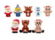 Rudolph the Red-Nosed Reindeer 8 Piece Set - Finger Puppets & Bath Squirters