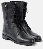 [Manolo Blahnik] Manolo Blahnik Lugata leather lace-up boots AU 4 black