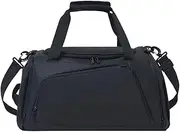 Qianly Weekender Backpack with Shoe Storage for Travel, Black