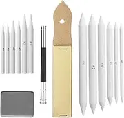 Blending Stump, 15 Pack has Art Eraser Extender Sandpaper, Paper Blending Stumps for Drawing Shading Pencils for Sketching, Blending Pencil, Blending Sticks for Student Artist