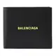 BALENCIAGA 巴黎世家 594549 簡約品牌LOGO8卡短夾.黑/螢光黃