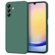 For Samsung Galaxy A35 5G Silicone Silky Soft Case with Microfiber TPU Ultra Slim Anti Scratch Shockproof Cover (Green)