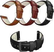[RBIPO] Quick Release Leather Watch Band for Men & Women, Compatible with Timex, Fossil, Samsung, Seiko, Citizen 20mm 22mm 24mm