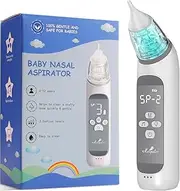 Nasal Aspirator for Baby,Baby Nose Sucker, Baby Nasal Aspirator,Electric Nose Aspirator for Toddler, Automatic Nose Cleaner with 3 Silicone Tips, 3 Suction Level, and Music and Soothing Function