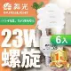 舞光6入組-23W螺旋省電燈泡 E27 120V(白光/黃光)