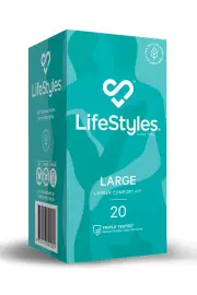 Lifestyles Large: 20 Pack Comfort Fit Latex Condoms