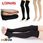1/2Pair Open Toe Support Medical Thigh High Compression Stockings Varicose Veins