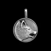 Wolf Pendant, 925 Sterling Silver Pendant, Engraved Wolf Pendant, Wolf Necklace