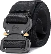 [EZONEDEAL] Mens Belt, Nylon Canvas Outdoor Tactical Belt Men Heavy Duty Military Army Waist Web Strap Waistband Hot with Plastic Buckle Durable Breathable Canvas Belt For Work Outdoor Cycling Hiking