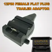 12 PIN FLAT SOCKET PLUG FEMALE ADAPTOR TRAILER WIRING CARAVAN TRUCK CONNECTOR