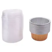 Dessert Cups with Lids, Gold Aluminum Foil Baking Cups Holders, Cupcake3760