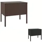 Side Table Coffee Table Sofa End Table Poly Rattan and Tempered Glass vidaXL