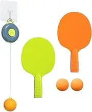 Professional Tennis Trainer Self Training Set Telescopic Host with Sticky Hook Indoor Hanging Table Tennis for Parent Child Interaction, Solid Color Host