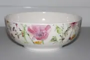 S/4 MELAMINE 8" SOUP SALAD BOWLS FLOWER-DANCE & PAIR of SALAD SERVER SPOONS
